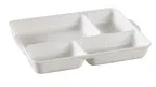 image of Yanco NC-4420 - 9-1/2" x 7" x 1-1/4" 4‑Compartment Melamine Plate, White, Dishwasher Safe - Dozen