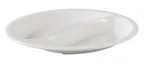 image of Yanco NC-4520 - 10" Oval 2-Compartment Deep Melamine Plate White Dishwasher Safe - Dozen