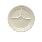 image of Yanco NC-510I Nu-Classic 9½" Melamine Compartment Plate, 3 Compartments, Ivory - Dozen