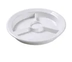 image of Yanco NC-511I 9" Ivory Melamine Plate, 3‑Compartment Cup Holder, Dishwasher Safe - Dozen