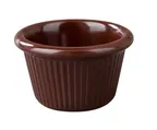 image of Yanco NC-537C Plastic Ramekin, 3 oz, 3-1/4" Dia × 2-1/2" H, Melamine, Brown - Dozen