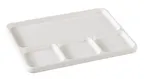 image of Yanco NC-7510 Tray, 4-Comp Rectangular, 9-1/4" x 6-3/4" White Melamine, Dishwasher Safe - Dozen
