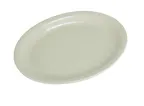 image of Yanco NR-14 – Oval Ceramic Platter, 13"¼ x 10" American White, Narrow Rim, Dishwasher Safe - Dozen