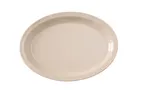 image of Yanco NS-512T - 12" x 6-3/4" Oval Melamine Platter, Tan, Narrow Rim, Dishwasher Safe - Dozen