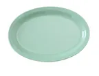 image of Yanco NS-513G - 13" Oval Melamine Platter, Green, Heavy, Dishwasher Safe, NSF - Dozen