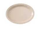 image of Yanco NS-515T - 13-1/4" L x 9-1/2" W Oval Melamine Platter, Tan, Dishwasher Safe, NSF - Dozen