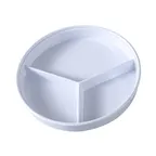 image of Yanco NS-608-1W - 8-1/4" Melamine Server, 3‑Compartment Lid, White, NSF/Dishwasher Safe - Dozen