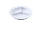 image of Yanco NS-701W - 8-3/4" 3‑Compartment Melamine Plate White Deep Heavy Dishwasher Safe NSF - Dozen