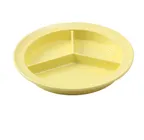 image of Yanco NS-701Y - 8-3/4" Yellow Melamine 3-Compartment Plate, Dishwasher Safe - Dozen