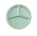 image of Yanco NS-702G 10" Green Melamine 3‑Compartment Plate, Dishwasher Safe, NSF‑Certified - Dozen
