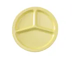 image of Yanco NS-702Y 10" 3-Compartment Melamine Plate, Yellow, Dishwasher-Safe, NSF-Certified - Dozen