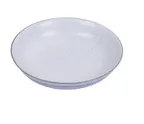 image of Yanco OC-407 Ocean Soup Plate, 7" Dia x 1½" H, 10 Oz, White Porcelain Bowl, Blue Glaze - Dozen