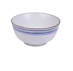 image of Yanco OC-5014 - Miso Soup Bowl, 8 oz (4-1/2" Dia × 2" H), White Porcelain with Blue Design - Dozen
