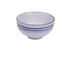 image of Yanco OC-505 Rice Bowl – 8 oz, 4½" Round Porcelain, White & Blue Design, Dishwasher Safe - Dozen