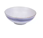 image of Yanco OC-608 Ocean Noodle Bowl, 8" Diameter, 28 Oz Round Porcelain, White With Blue Glaze - Dozen