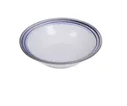 image of Yanco OC-7209 9" Porcelain Bowl, White With Blue Glazed Design, 24 Oz, General - Dozen