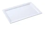 image of Yanco OK-7014 Osaka Plate, 14" x 7" Rectangular White Melamine, Dishwasher Safe - Dozen
