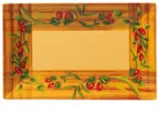 image of Yanco OL-218 Olive Rectangular Melamine Plate, 18" x 10-1/2" Dishwasher Safe - Dozen