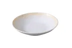image of Yanco OP-308 - 22oz Melamine Salad Bowl, 8½" Dia × 1½" H, White/Brown Dishwasher Safe - Dozen