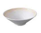 image of Yanco OP-408 - 35 oz 1 qt Melamine Bowl, 8 3/4" Dia x 2 7/8" H, White/Brown Matte - Dozen