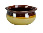 image of Yanco OS-12-C Onion Soup Bowl, 12 oz, 4-1/4" Dia x 2-1/4" H Brown/Cream Porcelain Handles - Dozen