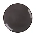 image of Yanco PK-112 12"¼ Round Porcelain Plate, Grey Coupe Rim, Rolled Edge, Dishwasher Safe - Dozen