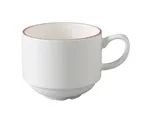 image of Yanco PR-001 - Porto 8 oz Coffee Cup, 3 1/4" Dia x 2 5/8" H, White/Brown, Dishwasher Safe - Dozen
