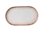 image of Yanco PR-214 - Oval China Plate 13 5/8" W x 7 7/8" D x 7/8" H White/Brown, Dishwasher Safe - Dozen