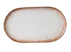 image of Yanco PR-215 Porto Coupe Oval China Plate, 15.5" W x 9" D x 1" H, White/Brown, Coupe Rim - Dozen