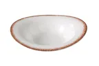 image of Yanco PR-408 Porto Soup Plate, 12 oz (9" Dia x 2 3/8" H), White/Brown China Dishwasher Safe - Dozen