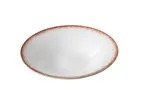image of Yanco PR-409 Plate – 9 oz 9 1/8" Dia x 1 5/8" H White Brown China Dishwasher/MW Safe - Dozen