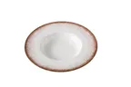 image of Yanco PR-411 Pasta Bowl, 12‑Oz China, 11 1/4" Dia × 1 7/8" H, White/Brown, Dishwasher Safe - Dozen