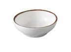 image of Yanco PR-502 Sauce Dish, 1.5 oz, 2 7/8" Dia x 1" H, White/Brown Dishwasher/Microwave Safe - Dozen