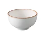 image of Yanco PR-504 Rice Bowl, 10 Oz, 4.5" x 2.5", White/Brown China, Dishwasher/Microwave Safe - Dozen