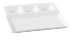image of Yanco PS-2010 - White Porcelain 4‑Comp Plate, 10‑1/4" x 8‑3/4", Microwave Safe - Dozen
