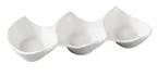 image of Yanco PS-2111 11" Porcelain Plate, White, Free-Form, 3-Oz. 3 Compartments, Dishwasher Safe - Dozen