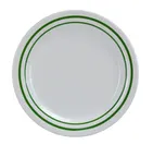 image of Yanco PT-110 Pine Tree Plate, 10" Round Melamine, Heavy, Green/Beige, NSF, Dishwasher Safe - Dozen