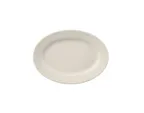 image of Yanco RE-12 Oval Ceramic Platter, 10-3/8" L x 7-1/4" W, White, Rolled Edge Dishwasher Safe - Dozen