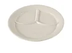 image of Yanco RE-309 - 9-1/2" Round Ceramic China Platter, 3-Compartment, White, Dishwasher Safe - Dozen