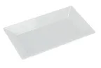 image of Yanco RM-216 Rome Rectangular Plastic Plate, 16" x 9-1/2" Melamine, White, Dishwasher Safe - Dozen