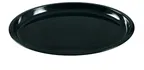 image of Yanco RM-3022BK - 22" x 18" x 1-1/4" Oval Melamine Serving Platter, Black, Deep Dish, Dishwasher Safe