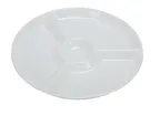 image of Yanco RM-821 - 12¼" 4-Compartment Melamine Plate, White, 1" Sauce Holder for RM-032 - Dozen
