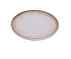 image of Yanco RO-2210 Plate, 10" Dia x 1-1/8" H, Porcelain, White/Brown Glazed, Dishwasher Safe - Dozen