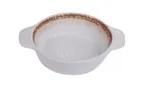 image of Yanco RO-2506 Rockeye-2 Baking Dish, 7 oz, 6½" L x 5" W x 1½" H, White/Brown Porcelain - Dozen