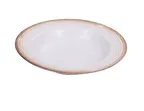 image of Yanco RO-2611 16 oz Pasta Bowl, 11" Diameter Round White/Brown Porcelain, Dishwasher Safe - Dozen