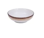 image of Yanco RO-2705 Miso Soup Bowl, 5" Diameter, 8 Oz, White/Brown Porcelain, Dishwasher Safe - Dozen