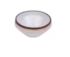 image of Yanco RO-2806 Noodle Bowl, 30oz (6-3/4" Dia × 3-1/4" H)WhiteBrown Porcelain Dishwasher Safe-1 Dozen