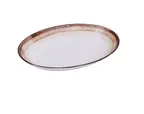 image of Yanco RO-2910 - 20 Oz Oval Noodle Bowl, 9½"x7½"x1½" White Brown Porcelain Dishwasher Safe - Dozen