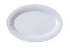 image of Yanco SI-210 Porcelain Platter, Oval 10" x 7" x 3/4" White, Dishwasher Oven Microwave Safe - Dozen