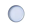 image of Yanco SN-107 - Deep Round Plate, 7½" Dia x 7/8" H, White/Black Melamine, Dishwasher Safe, 1 Dozen